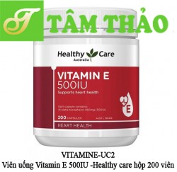 Viên uống Vitamin E 500IU -Healthy care hộp 200 viên-