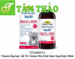 Vitamin tổng hợp +sắt TE- Natures Way Kids Smart liquid hộp 200ml-