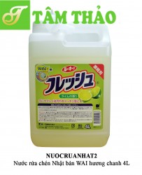Nước rửa chén Nhật bản WAI hương chanh 4L (3 can/thùng) 