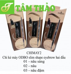 Chì kẻ mày ODBO slim shape eyebrow hai đầu (số 01) nâu sáng, (số 02) nâu, (số 03) nâu đậm 