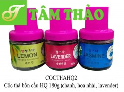 Cốc thả bồn cầu HQ 180g vàng chanh lemon, xanh nhài jasmine,  tím lavender