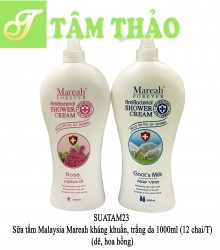 Sữa tắm Malaysia Mareah kháng khuẩn, trắng da 1000ml (12 chai/T) 9557887175129,9557887175105