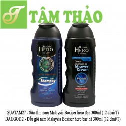 Sữa tắm nam Malaysia Boxiser hero đen 300ml (12 chai/T) 9557887190030