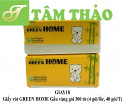 Giấy rút GREEN HOME Gấu vàng gói 300 tờ (4 gói/lốc, 40 gói/T) 8938542384383