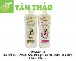Sữa tắm TL Carebeau Goat milk mini du lịch 270ml hồng (30 chai/T) 8851427003851