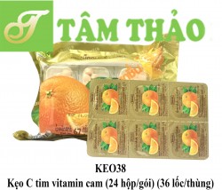 Kẹo C tim vitamin cam (24 hộp/gói) (36 lốc/thùng) 8850199581109