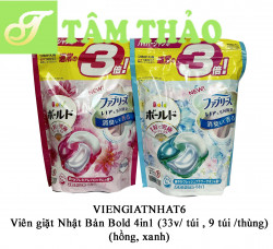 Viên giặt Nhật Bản Bold 4 in 1 (33v/ túi , 9 túi /thùng)