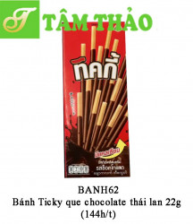 Bánh Ticky que chocolate thái lan 22g ( 1 lốc/12h)(144h/t)8858694610065