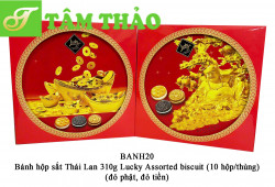 Bánh hộp sắt Thái Lan 310g Lucky Assorted biscuit đỏ  (10 hộp/thùng)