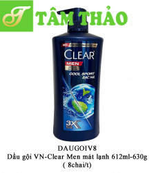  Dầu gội VN-Clear Men mát lạnh 612ml-630g( 8chai/t)8934868168614